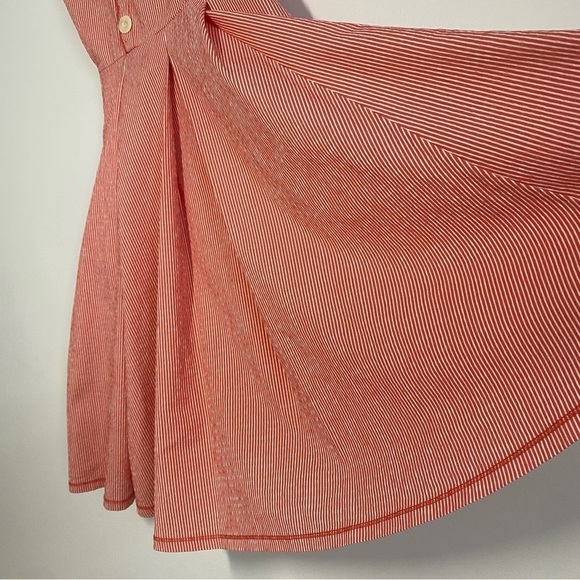 Adolfo Dominguez Red and White Stripe Button Front Mini Dress Size EU 38 - Picture 4 of 13